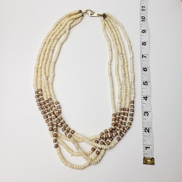 vintage Multi Strand Earthtone Necklace - Picture 9 of 9